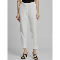Allen Solly Woman Women High-Rise Cropped Regular Trousers-picture-24