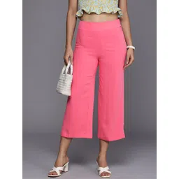 Allen Solly Woman Women Slim Fit High-Rise Cropped Regular Trousers-picture-28