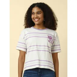 Allen Solly Woman Women Striped Applique T-shirt-picture-39