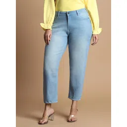 Allen Solly Woman Women Tapered Fit High-Rise Light Fade Stretchable Cropped Jeans-picture-36