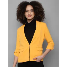 Allen Solly Woman Women Yellow  Solid Single-Breasted Blazer-picture-39