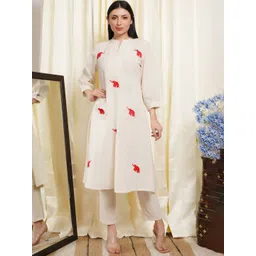 ALLEN WEAVE Women Animal Embroidered Kurta with Trousers-picture-19