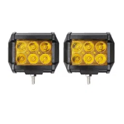 AllExtreme 6 LED Fog Light / Work Light Bar Spot Beam Off Road Driving Lamp 2 Pcs 30W Cree,Universal Fitting hence Good Fit LED Work Lights for Royal Enfield, Truck, Car, ATV, SUV, Jeep all Bikes and Cars(Amber Yellow)-picture-14