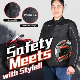 AllExtreme AVIANT Mesh Fabric Black &a; Green Air Women Bike Riding Jacket with Armour Protector Elbows &a; Shoulders, Size: 3XL image 5