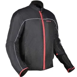AllExtreme AVIANT Mesh Fabric Black &a; Red Air Bike Riding Jacket with Armour Protector Elbows &a; Shoulders, Size: 2XL-picture-29