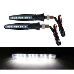 AllExtreme EXBILW2 2 Pcs White Bar Style Front Rear Blinker Indicator Set-picture-23