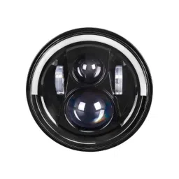 AllExtreme EXHL7IP1 70W White 7 inch Half Ring H4 H13 LED Headlight with DRL, High-Low Beam &a; Halo Ring Angel Eyes-picture-27