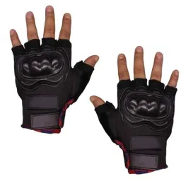 AllExtreme EXO2FG14 Black Probiker Motorcycle Half Finger Riding Gloves for Bike Racing &a; for Men &a; Women, Size: XL-picture-23