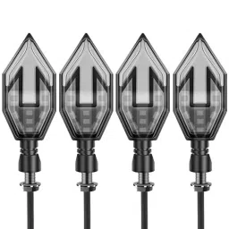 Allextreme LED Dual Color Turning Indicator Light Arrow Shape Blue and Amber 6000 K for All Motorcycle, Bikes, Scooty , ‎EXNPE03 (Pack of 2)-picture-18