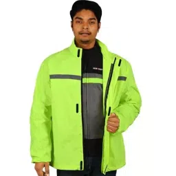 Allextreme Polyester Fabric Material Neon Green Riding Jacket Rain Cover for Men's Size XXL, EX-RWJ-NG-2XL-picture-14
