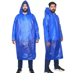 Allextreme Poncho Raincoat Blue Color Plastic with Drawstring Hood for Men and Women, EXPN03C (Pack of 3)-picture-22