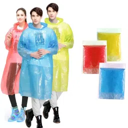 Allextreme Poncho Raincoat Water Resistant Random Color with Hood for Outdoor, Traveling, ‎EX-RC-03 (Pack of 3)-picture-11