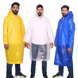 Allextreme Rain Poncho Hooded Raincoat Blue, Yellow, Transparent Color Free Size for Men and Women, EXPN09C (Pack of 3)-picture-34