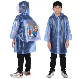 Allextreme Raincoat Blue Color Airplane Print Size 4XL with Hood, School Bag Cover and Carry Pouch for Kids (13-15 Years), HCR-00L-picture-18