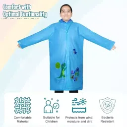 Allextreme Raincoat Blue Color Dino Print Size 3XL with Hood, School Bag Cover and Carry Pouch for Kids (11-12 Years), HCP-100E image 4