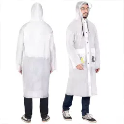Allextreme Raincoat Free Size ‎Ethylene Vinyl Acetate (EVA) Transparent White With Hood and Sleeves for Women, Men, ALX-UK07-picture-29