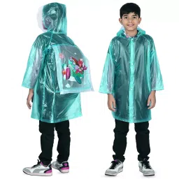 Allextreme Raincoat Green Color Air Plane Print Size XL with Hood, School Bag Cover and Carry Pouch for Kids (6-7 Years), ALE-00N-picture-31