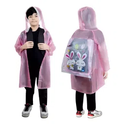 Allextreme Raincoat Pink Color Dino Print Size XL with Hood, School Bag Cover and Carry Pouch for Kids (6-7 Years), HCP-1002-picture-25