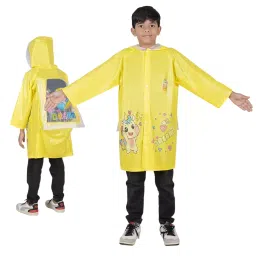 Allextreme Raincoat Yellow Color Unicorn Print Size 3XL with Hood, School Bag Cover and Carry Pouch for Kids (11-12 Years), HCR-00B-picture-23