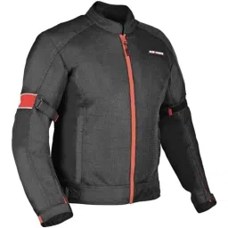 AllExtreme TRIPPER Mesh Fabric Red &a; Black Windproof Bike Riding Jacket with Armour Back Elbows &a; Shoulders Gear Protector for Men, Size: S-picture-25