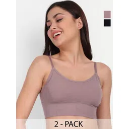 ALLIANCE OVERSEAS Women's Pack of 2 Solid Full Coverage Lightly Padded Non-Wired Bra-picture-24