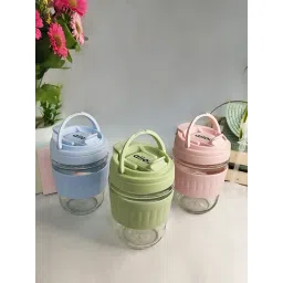 ALLO Pink Glass Tumbler 2-in-1 Lid Leakproof Glass Coffee Mug Shaker 350ml-picture-42