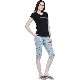 allure blue Women TOP & Capri Night Suit Set-picture-16