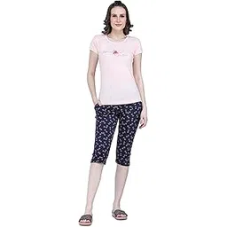 allure blue Women TOP & Capri Night Suit Set-picture-19