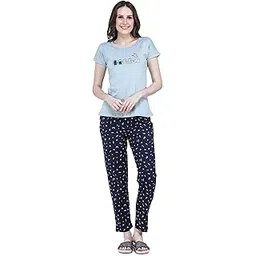 allure blue Women TOP & Pyjama Night Suit Set-picture-34