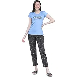 allure blue Women TOP & Pyjama Night Suit Set-picture-20