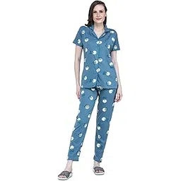 allure blue Women TOP & Pyjama Night Suit Set-picture-29