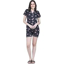 allure blue WOMEN TOP & SHORTS NIGHT SUIT SET-picture-31