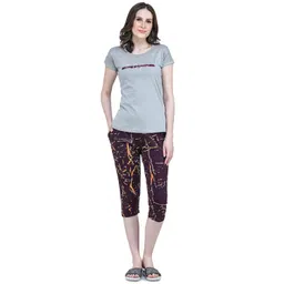 allure blue Women TOP & Capri Night Suit Set image 1