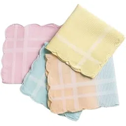 ally vinny Ladies Cotton Handkerchiefs, Scalloped Edge, Pastel Colors, multicolors 25 * 25 centimenters, daily usable,perfect for evergreen purpose-picture-49