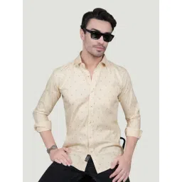 ALMATY Eirik Cream Cotton Printed Shirt-picture-35