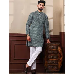 ALMORA Men Ethnic Motifs A-Line Kurtas-picture-31