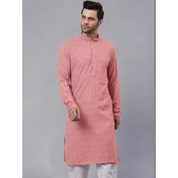 ALMORA Men Regular Sequinned Kurta with Churidar-picture-18