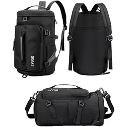 almurat 3 in 1 Duffel Foldable Waterproof Carry on Bag with Travel Backpack 35L Unisex Bag and Fitness Workout Shoe Compartment and Dry Wet Separated Storage Pocket Bag (Black)-picture-44