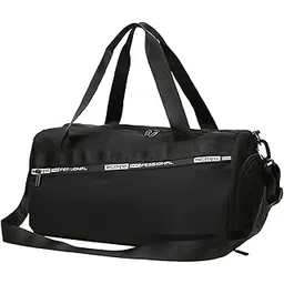 almurat Foldable Duffel Gym Sport Bag with Travel Shoulder Weekender Bag and Lightweight and Easy Carry Training Handbag Yoga Bag with Shoes Compartment (Black)-picture-18