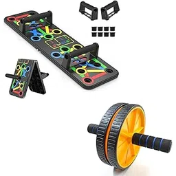 ALN® Pushup Board with Ab roller 15 in 1 Push up Stand Multifunction Board for Chest, Triceps, Shoulder And Back Muscles and Ab wheel for ABS workout Home Gym Equipment for Men&Women(Multicolor)-picture-20