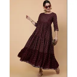 Aloan Beauty Ethnic Motifs Print Fit & Flare Maxi Dress-picture-31