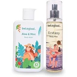 Aloe & Mint Bliss Kit | Aloe & Mint Body Wash & Ecstasy Body Mist | Refreshing Hydration & Soothing Aroma | Smooth, Revitalised Skin | For All Skin Types | 225ml & 100ml | Pack of 2-picture-42