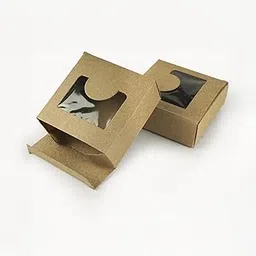 Alpana Craft Paper Boxes With Clear Window For Soap, Cookies, Chocolate 8x8x3 cm (Pack of 100)-picture-17