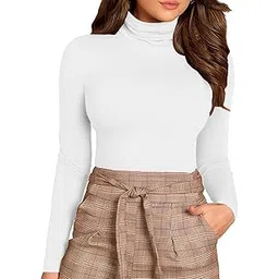 alpha beauty lingerie Basic Sexy Casual Stylish Comfy Ribbed Lycra Knitted High Neck Full Sleeves Top for Women Girls-picture-14