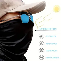 alpha stylist Black Bike Face Mask for Men & Women image 5