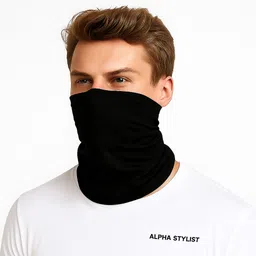 alpha stylist Black Bike Face Mask for Men & Women image 1