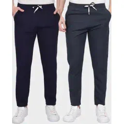 alpha tribe Men Pack of 2 Mid-Rise Straight Track Pants-picture-28