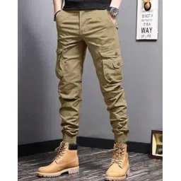 alpha tribe Men Relaxed Fit Flat-Front Joggers-picture-26