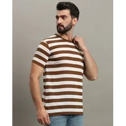 Men Stripes Print Regular Fit T-Shirt -image-4