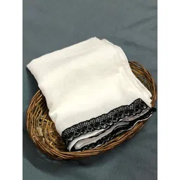 alsaj Self Design Chiffon Women White Stole-picture-25